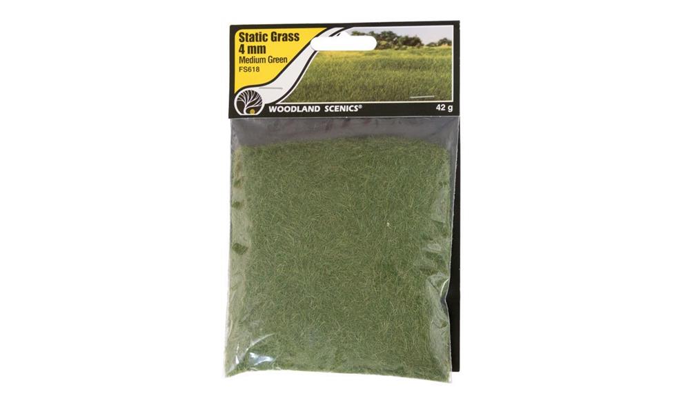 Woodland Scenics FS618 Static Grass Medium Green 4mm