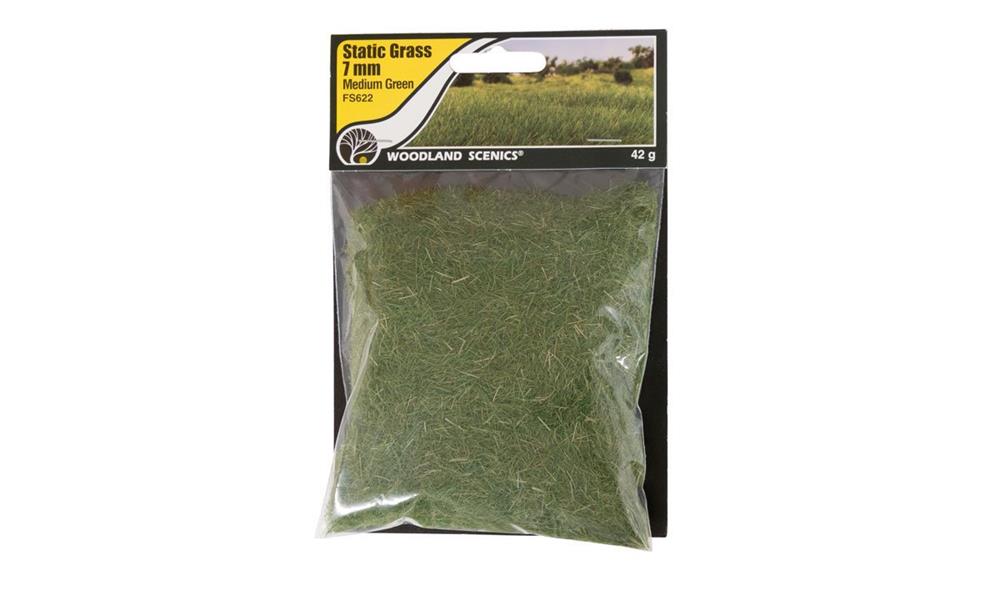 Woodland Scenics FS622 Static Grass Medium Green 7mm