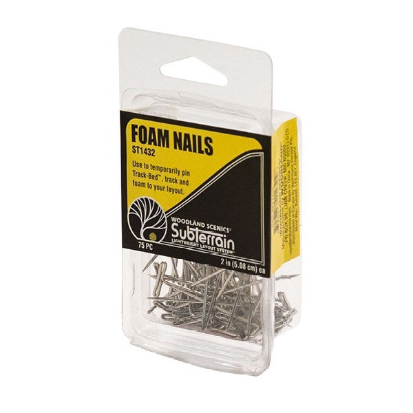 Woodland Scenics ST1432 Foam Nails - 2" (75 pcs)