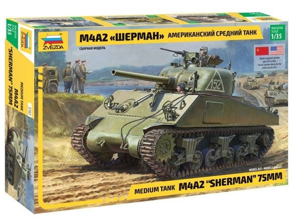 Zvezda 3702 1/35 M4A2 Sherman - U.S./Soviet Medium Tank