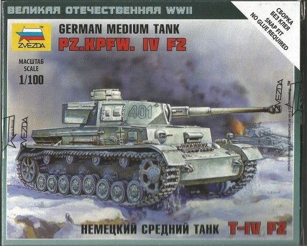 Zvezda 6251 1/100 Pz.Kpfw. IV Ausf. F2 - German Medium Tank