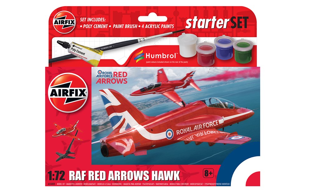 Airfix 55002 1/72 Small Starter Set Red Arrows Hawk