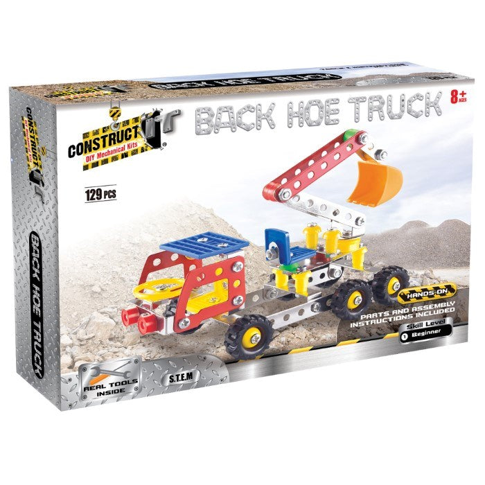 xConstruct It Back Hoe Truck - 129 Pc