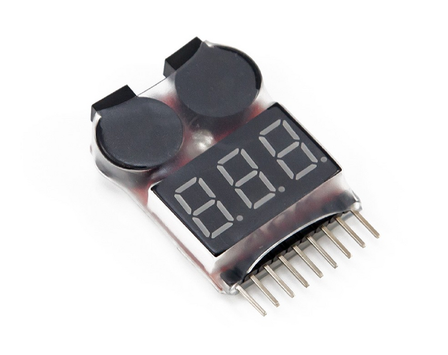 Helios - Battery Voltage Display with Low Voltage Alarm/ Buzzer - (2S 3S 4S 5S 6S 7S 8S 1-8S)