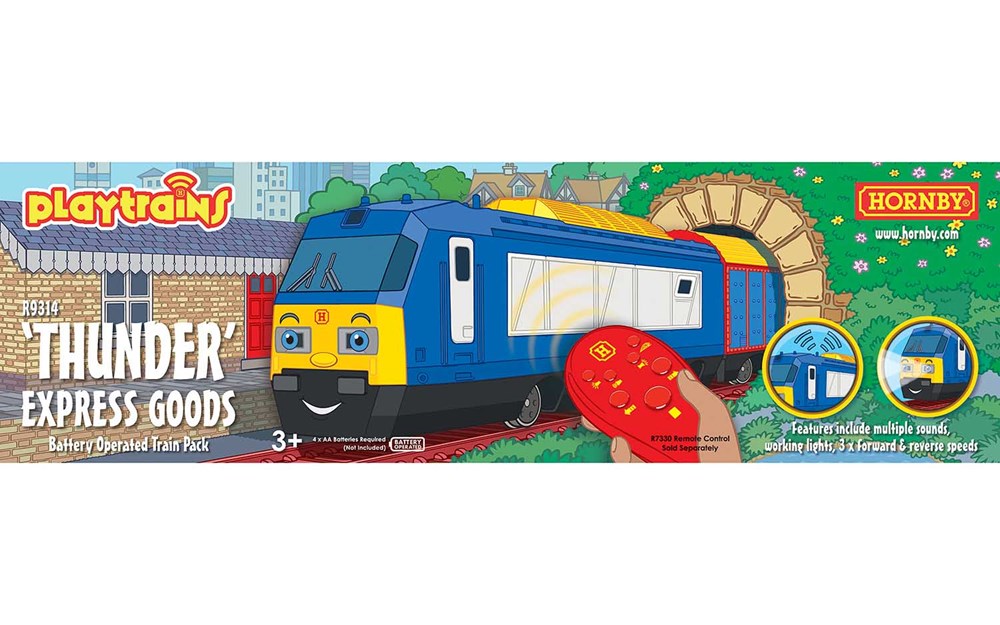 Hornby R9314 PlaytrainsTrainPk: Thunder loco with 1 goods van