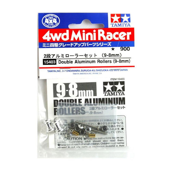 Tamiya 15403 Mini 4WD JR Dbl Alum. Rollers 9-8mm