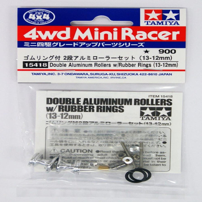 Tamiya 15418 MINI 4WD WIDE ALU ROLLER W/RING (12-13MM)