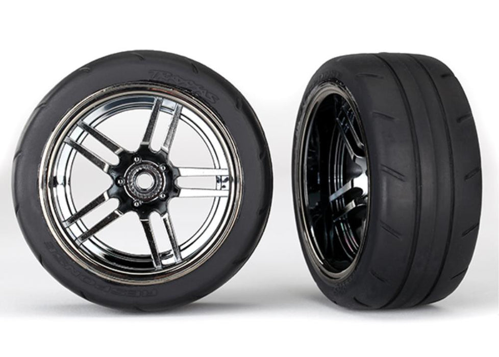 Traxxas 8374 - Split-Spoke Black Chrome Wheels 1.9' Response Tires (2)