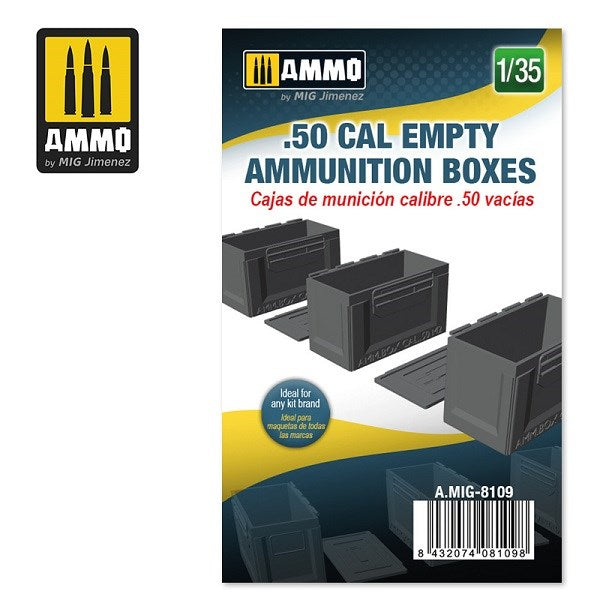 xAMMO by Mig Jimenez A.MIG-8109 1/35 .50 cal Empty Ammunition Boxes